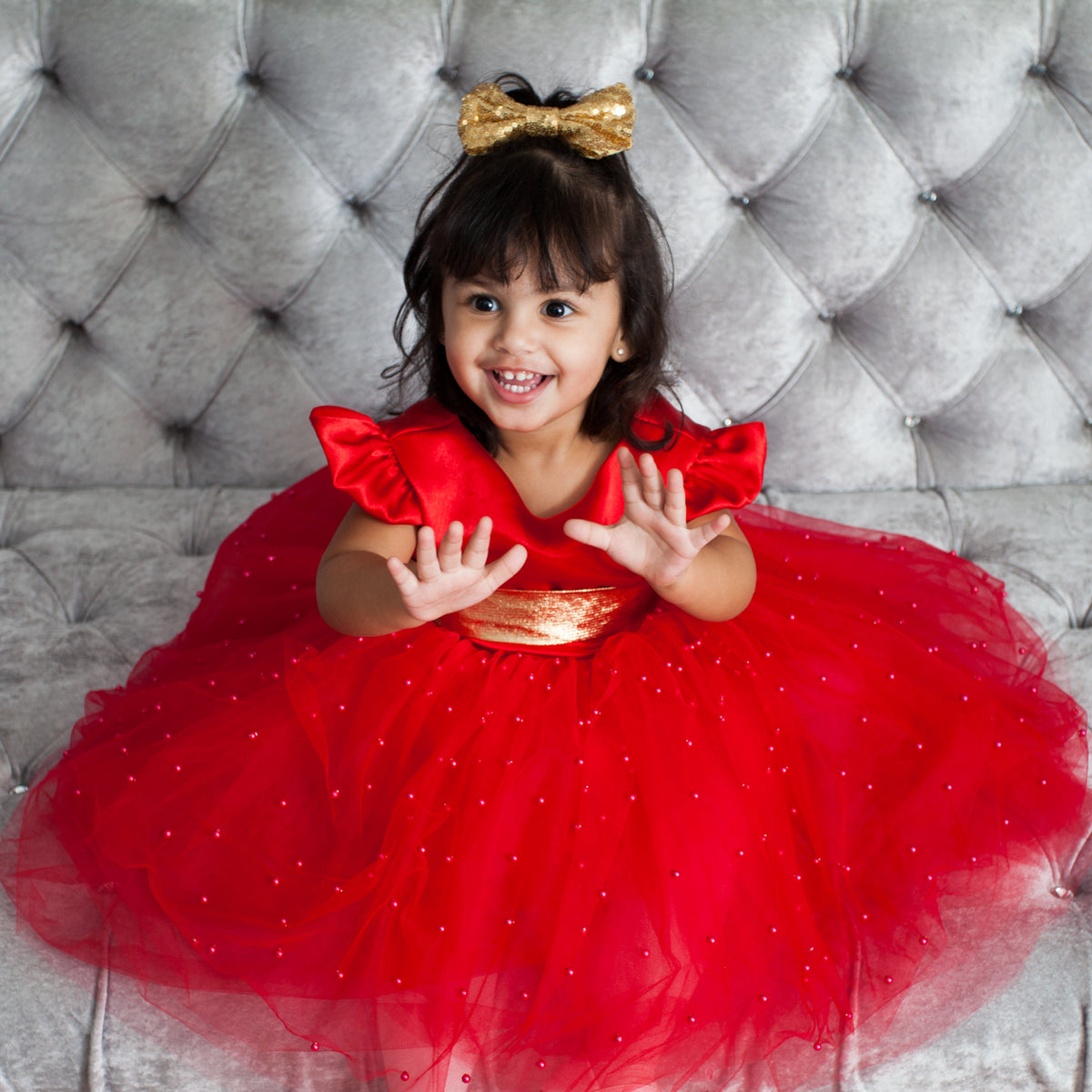 NWT LuLaRoe Kids' Size 4 SCARLETT Play Dress RED & PURPLE Rose